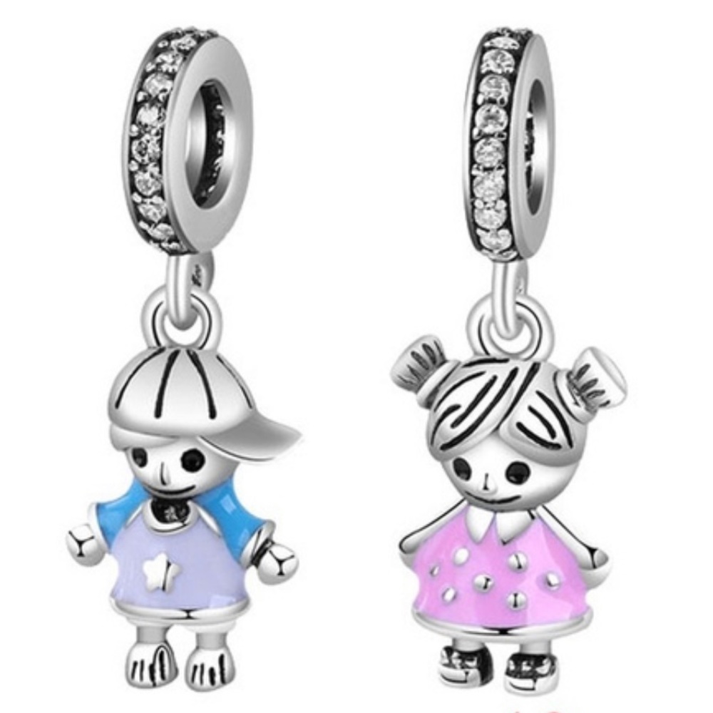 Boy And girl charm set